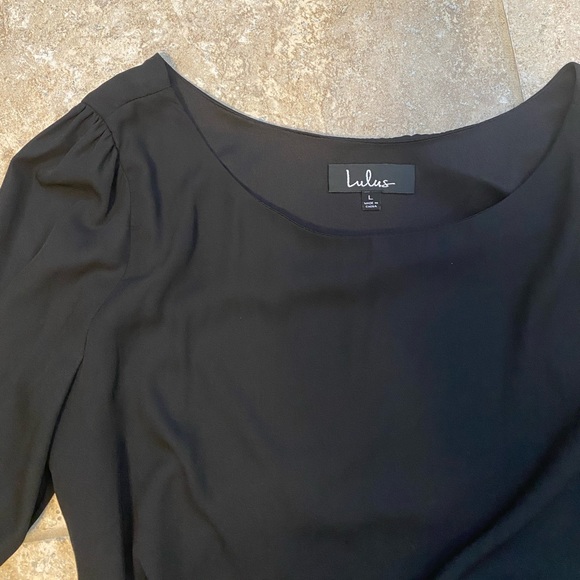 Lulus Long Sleeve Black Dress - size Large - Picture 3 of 5